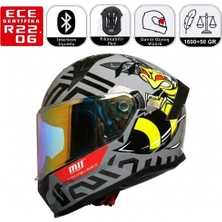 MTS M910 Bee Motosiklet Kaskı Spoiler Mod Güneş Vizörlü Full Face Kask