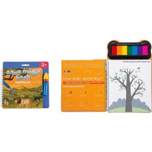 The Monarch Co Premium 2'li Eğitici Aktivite Seti: Sihirli Su ile Boyama Kitabı (Aqua Magic) ve Parmak Boyası Kitabı - Leke Bırakmaz, Tekrar Kullanılabilir