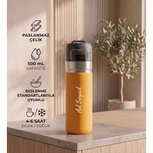 vegahediye v vega Kişiye Özel Kilit Kapaklı Paslanmaz Çelik Seyahat Termosu - 500 ml