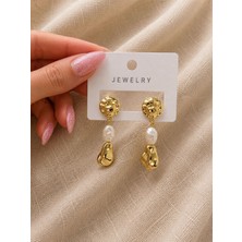 Sun Jewellery Inci Detaylı Sallantılı Küpe