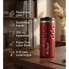 vegahediye v vega Kişiye Özel Baskılı Geometrik Desenli Termos Bardak 300ML
