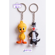 Bytex Store Sylvester ve Tweety 2'li Anahtarlık Seti - Tiviti ve Silvestır Çanta Süsü Charm