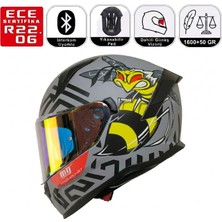 MTS M910 Mat Bee Motosiklet Kaskı Spoiler Mod Güneş Vizörlü Full Face Kask