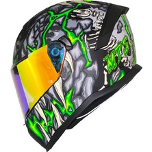 MTS M910 Skull Motosiklet Kaskı Spoiler Mod Güneş Vizörlü Full Face Kask
