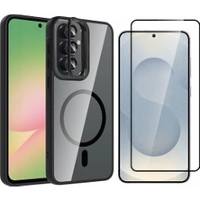 Vendas Samsung Galaxy A37 Kılıf Standlı ve Kamera Lens Hediyeli Zore Etro Kapak + Cam Ekran Koruyucu
