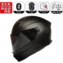 MTS M910 Mat Siyah Motosiklet Kaskı Spoiler Mod Güneş Vizörlü Full Face Kask