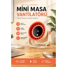 Dijital Ekranlı Vantilatör Masa Üstü Fan Duvar Fan 360 Derece Dönebilir Fan 2