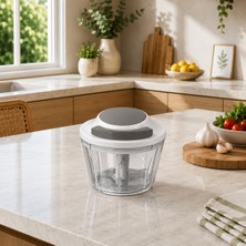 Ipli Manuel Sebze Doğrayıcı 3 Bıçaklı Hazneli El Rondosu Pratik Mutfak Robotu Sariva Home