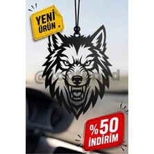 Toptan3D Kurt Ayna Süsü, Araba Süsü, Kurt Dikiz Aynası Süsü - Eşe, Dosta, Sevgiliye Araba Hediyesi - Çift Taraflı Ayna Süsü (10 CM)