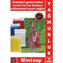 Wintoup #yağmurluk Su Geçirmez Şeffaf Standart Beden Kullan At Ekonomik Tek Kullanımlık Yağmurluk 10 Adet