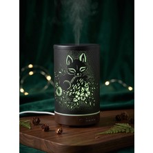 Erdineks Kedi Tasarımlı Ahşap Aromaterapi Difüzörü - 7 Renk LED Işıklı Uçucu Yağ Buhar Makinesi 200ML
