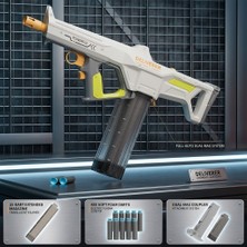 Aksoy Toys Elektrikli 40 Adet Yumuşak Mermili Tam Otomatik Çift Şarjörlü Tüfek 55 cm