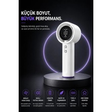 Weskam Şarjlı Dijital Göstergeli Mini El Fanı Buzlanma Etkili Metal Gövdeli Taşınabilir Mini Vantilatör