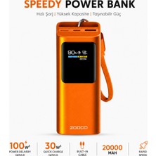 Ayers 20000 Mah Hızlı Şarj Powerbank, 100W Power Delivery Gen3.0, 30W Quick Charge Gen3.0, Dahili Kablolu Taşınabilir Şarj Cihazı