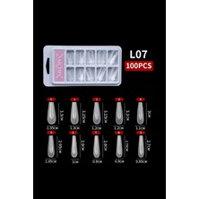 Easy Beauty 10 Farklı Boy 100 Adet Ölçekli Poly Jel Kalıp Tips Farklı Şekillerde Poly Jel Kalıp Tips L07