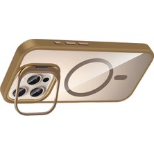 EstoreBox Joko Apple Iphone 16 Pro Max Remim Lensli Magsafe Standlı Kapak - Kahverengi
