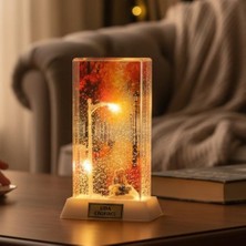 Keyfim Shop  Kişiye Özel LED Işıklı Son Baharda Aşk Temalı Dekoratif Gece Lambası