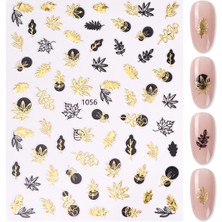 Aba Nails Gold Holografik Yaprak Dizayn Tırnak Sticker Tırnak Etiketi Nail Art JO-1056G