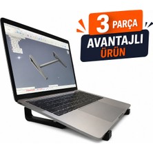 3 Parça Ergonomik Laptop Standı Notebook Yükseltici Havalandırmalı Dizüstü Bilgisayar Stand