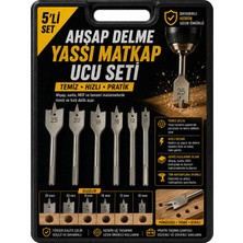 Ufak Tefek Şeyler 6'lı Yaprak Matkap Ucu Seti Ahşap Delme ve Delik Açma Panç Paneli Marangoz Takımı