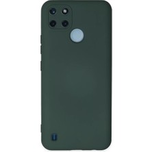 Realme C25Y Kılıf Nano Içi Kadife Silikon - Koyu Yeşil