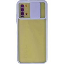 Homestead Newface Xiaomi Redmi 9t Kılıf Palm Buzlu Kamera Sürgülü Silikon - Lila