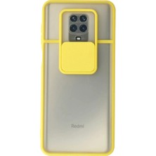 Homestead Newface Xiaomi Redmi Note 9 Pro Kılıf Palm Buzlu Kamera Sürgülü Silikon - Sarı
