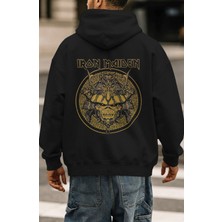 Sevbano Iron Maiden Rock Metal Müzik Grubu Sırt Baskılı Unisex Oversize Premium Hoodie