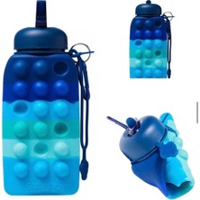 Smiggle Popem Popit Mavi Katlanabilir Silikon Matara
