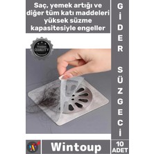 Wintoup #gidersüzgeci Yapışkanlı Tül Mutfak Banyo Saç Tutucu Pratik Filtre Lavabo Gider Süzgeci 10 Adet