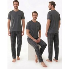 Gri Glissa Erkek Kısa Kollu Pijama Takımı