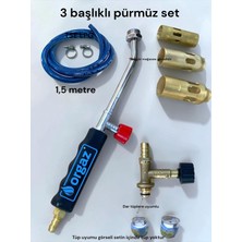 MOOD CLASS 3 Başlıklı Çok Yönlü Pürmüz Hortum Takım Set Yakma Tutuşturma Eritme Lehim Dar Piknik Tüplere Uyumlu