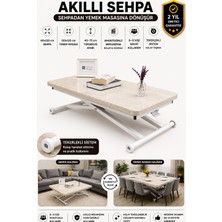 Home Üst Tabla Mdf Traverten Oval Köşe Alt Ayak Mekanizma Demir