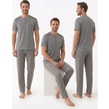 Gri Glissa Erkek Kısa Kollu Pijama Takımı