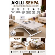 Sehpam Akıllı Akıllı Sehpa Juppo Üst Tabla Mdf Lizbon Oval Köşe Alt Ayak Beyaz Dışa K