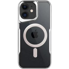 Homestead Newface Apple iPhone 12 Kılıf Boyi Magsafe Silikon Kapak - Gümüş