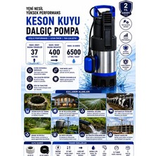Optivex 1.1 Hp Flatörlü Keson Kuyu Dalgıç Pompa 800W 1.1hp 37 Metre Dik 400 Metre Yatay Basma