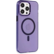 Homestead Newface Apple iPhone 14 Pro Kılıf Tron Şeffaf Magsafe Kapak - Derin Mor