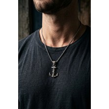 Begondio Gotik Çapa El İşçiliği Paslanmaz Çelik Zincir Erkek Kolye