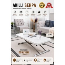 Sehpam Akıllı Akıllı Sehpa Juppo Üst Tabla Mdf Beyaz Oval Köşe Alt Ayak Krom Dışa K