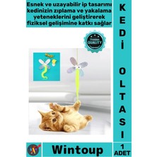 Wintoup #kedioltası Interaktif Çanlı Hareketli Esnek Kelebek Model Kendinden Yapışkanlı Şık Kedi Oyun Oltası