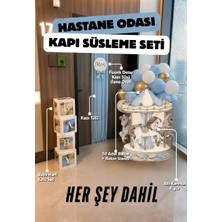 Cansın Event Her Şey Dahil Hastane Odası Kapı Süsleme Seti - Balon Standı, Atlı Karınca, Tül, Isimli Kapı Süsü