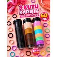Zuum Accessories 3lü Büyük Boy Kutuda Karışık Tüp Toka , Lastik Toka , Çocuk Tokası