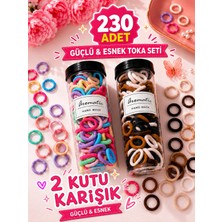 Zuum Accessories 2li Büyük Boy Kutuda Renkli ve Koyu Tonlar Tüp Toka , Lastik Toka , Çocuk Tokası