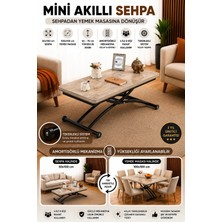 Sehpam Akıllı Akıllı Sehpa Mini Juppo Üst Tabla Mdf Oval Köşe Alt Ayak Siyah Dışa Kıvrım