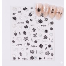 Aba Nails Gümüş Holografik Yaprak Dizayn Tırnak Sticker Tırnak Etiketi Nail Art JO-1055S