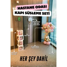 Cansın Event Her Şey Dahil Hastane Odası Kapı Süsleme Seti - Balon Standı, Tül, Isimli Kapı Süsü