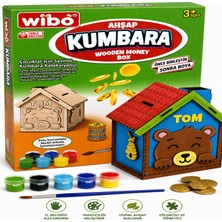 Wibo Ahşap Boyama Kumbara Kendin Yap Dıy Ahşap Kumbara Boyama Seti Eğitici Hobi ve Sanat Oyuncağı