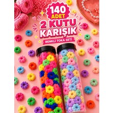 Zuum Accessories 2li Büyük Boy Kutuda Renkli Tüp Toka , Lastik Toka , Çocuk Tokası