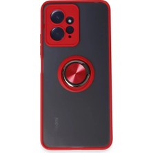 Homestead Newface Xiaomi Redmi Note 12 4g Kılıf Montreal Yüzüklü Silikon Kapak - Kırmızı